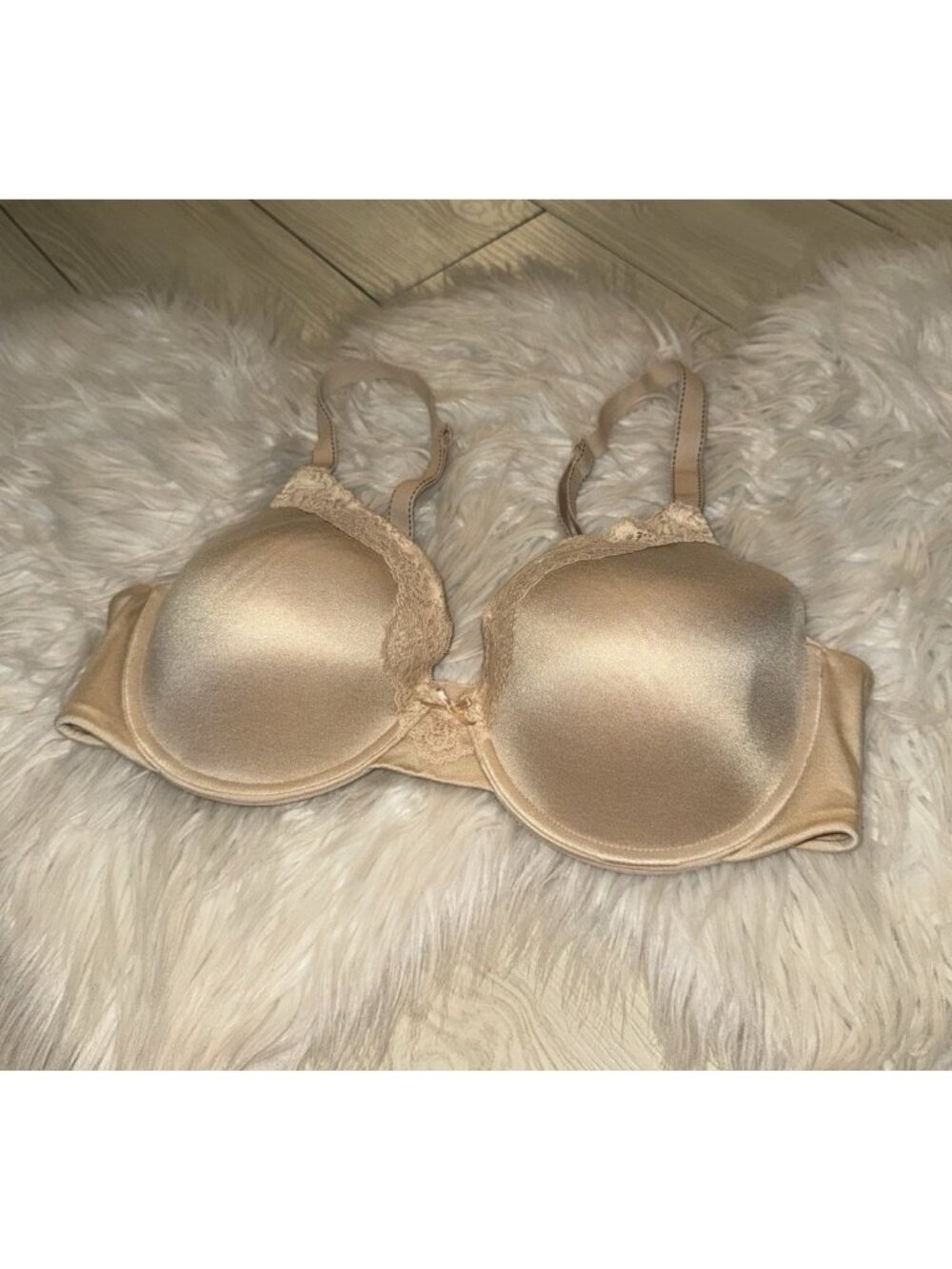 Maidenform 09404 Embellished Extra Coverage T-Shirt Bra UW Womens 38C Beige